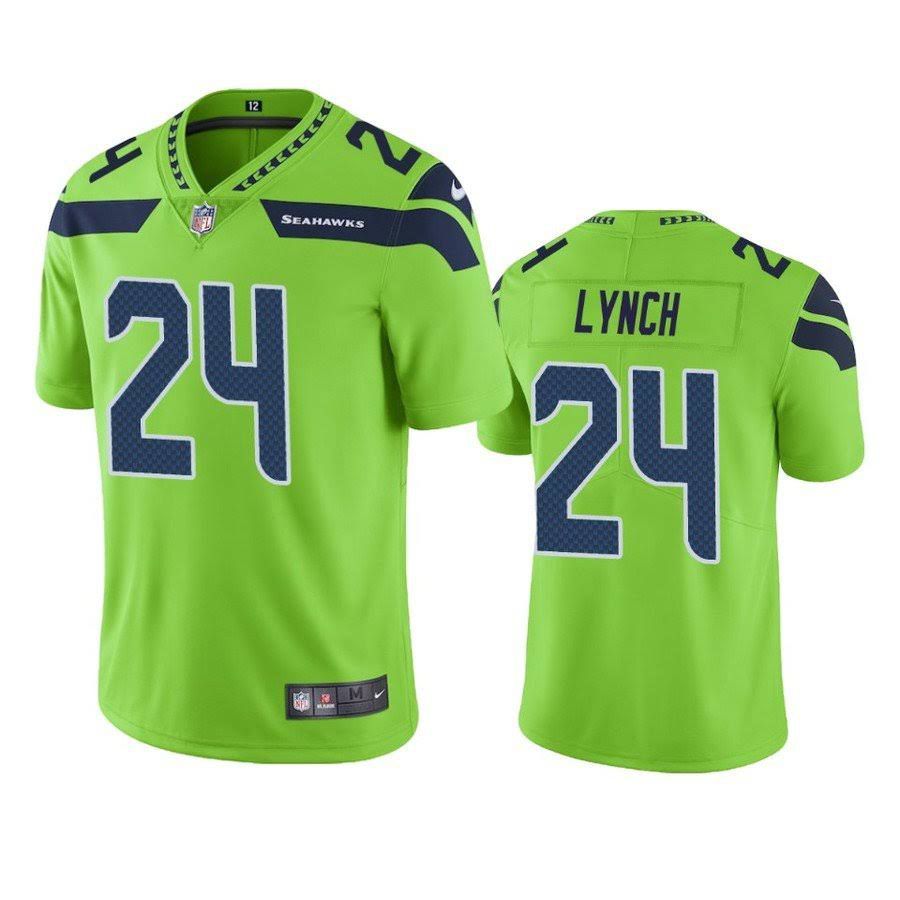 Men Seattle Seahawks 24 Marshawn Lynch Nike Green Vapor Limited Player NFL Jersey